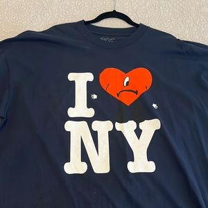 BAD BUNNY I HEART NY T-SHIRT UN VERANO SIN TI TOUR MERCH